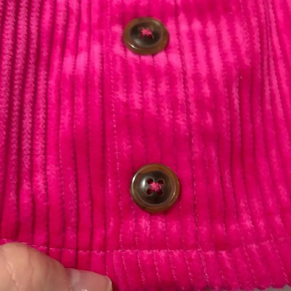 Pink Corduroy Button Skirt